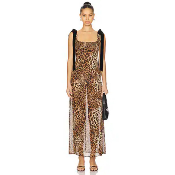 MORE TO COME Dresses & Skirts - MORE TO COME Katina Maxi Dress in Brown Leopard